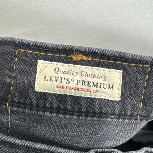Levis 541 Jeans Mens 31x29 Big E Black Denim Athletic Taper Stretch Casual Hemed - Picture 11 of 12